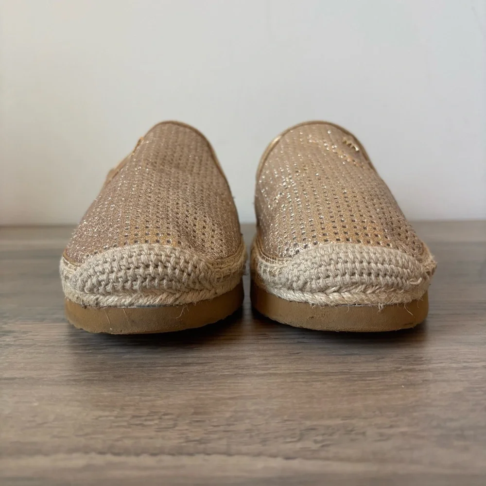 Michael Kors Gold Glitter‎ Espadrilles Flats Size 8.5